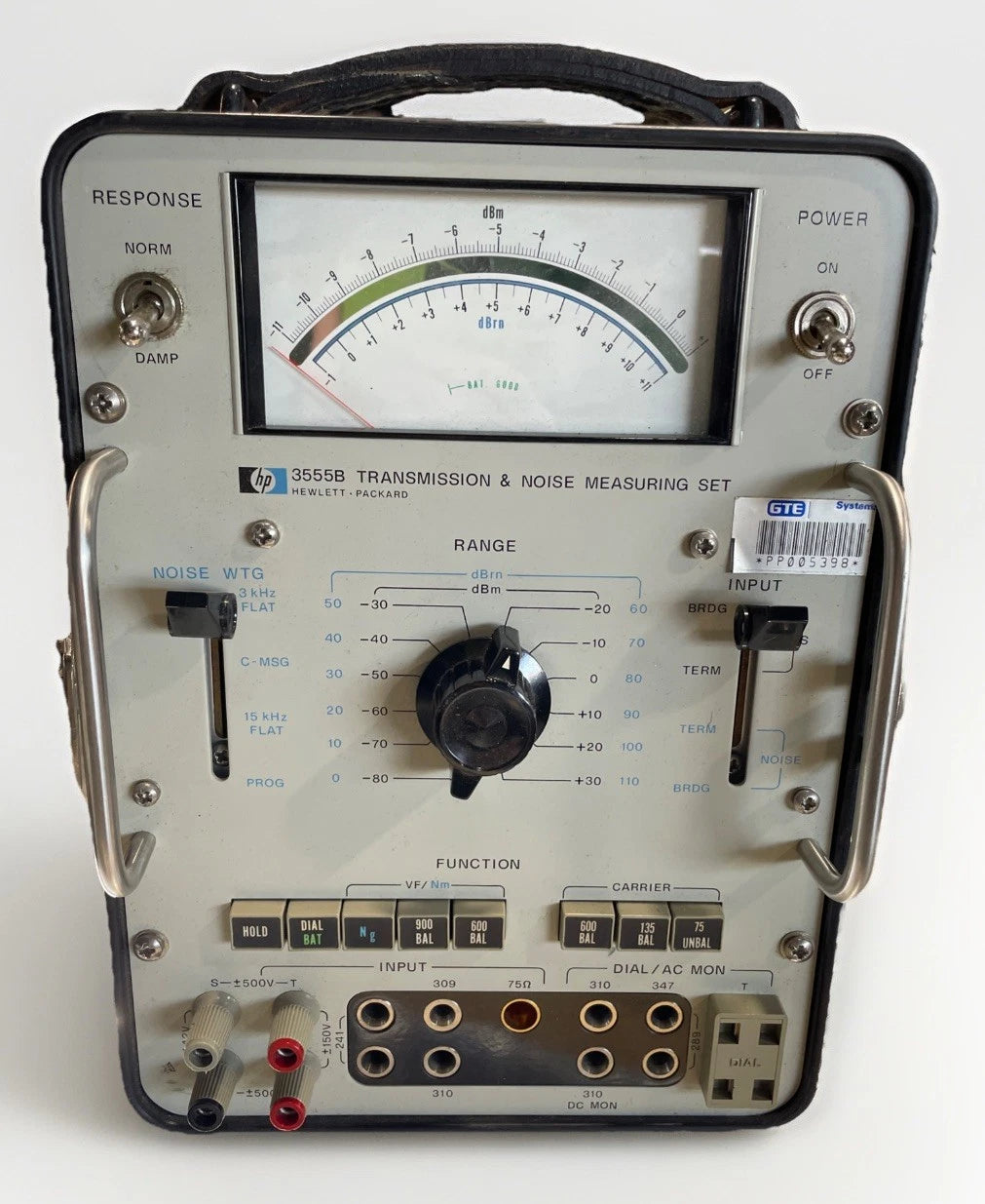 HEWLETT PACKARD TRANSMISSION AND NOISE MEASURING SET P/N: 3555B