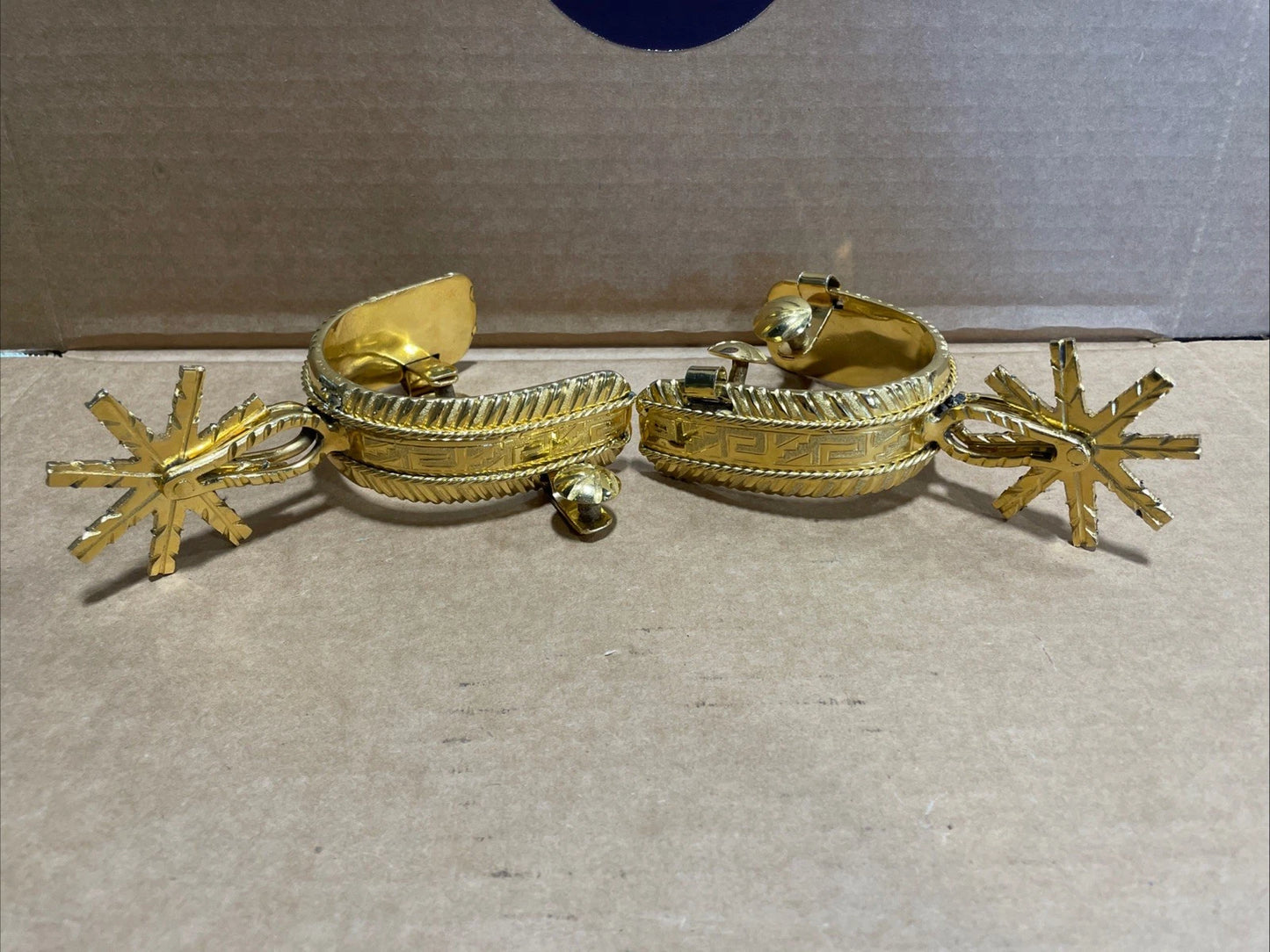 Vintage Mexican Spurs Goldplated Stainless Steel Great Condition Unique