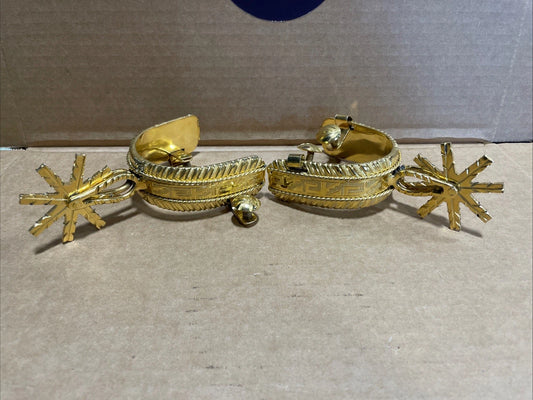Vintage Mexican Spurs Goldplated Stainless Steel Great Condition Unique