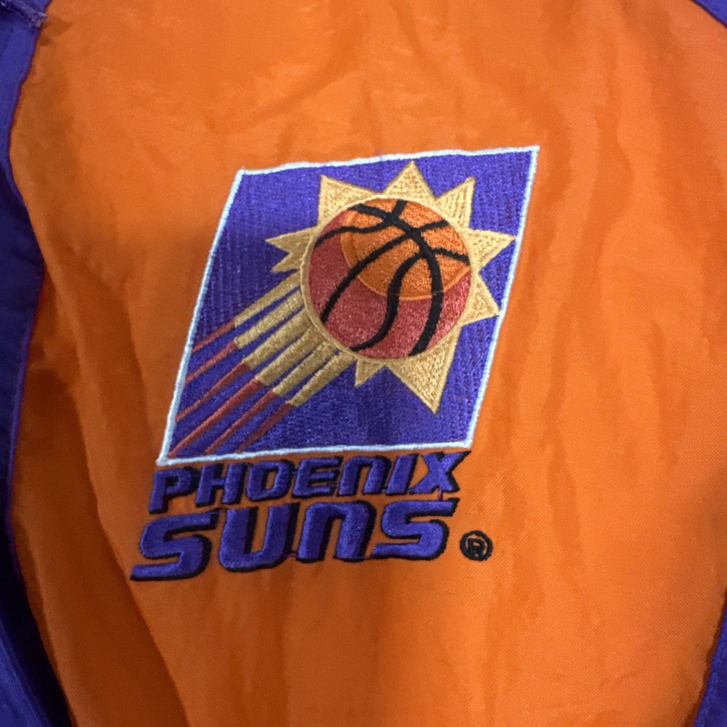 Vintage 90s NBA Starter Phoenix Suns Full Zip Hooded Basketball Jacket Size L