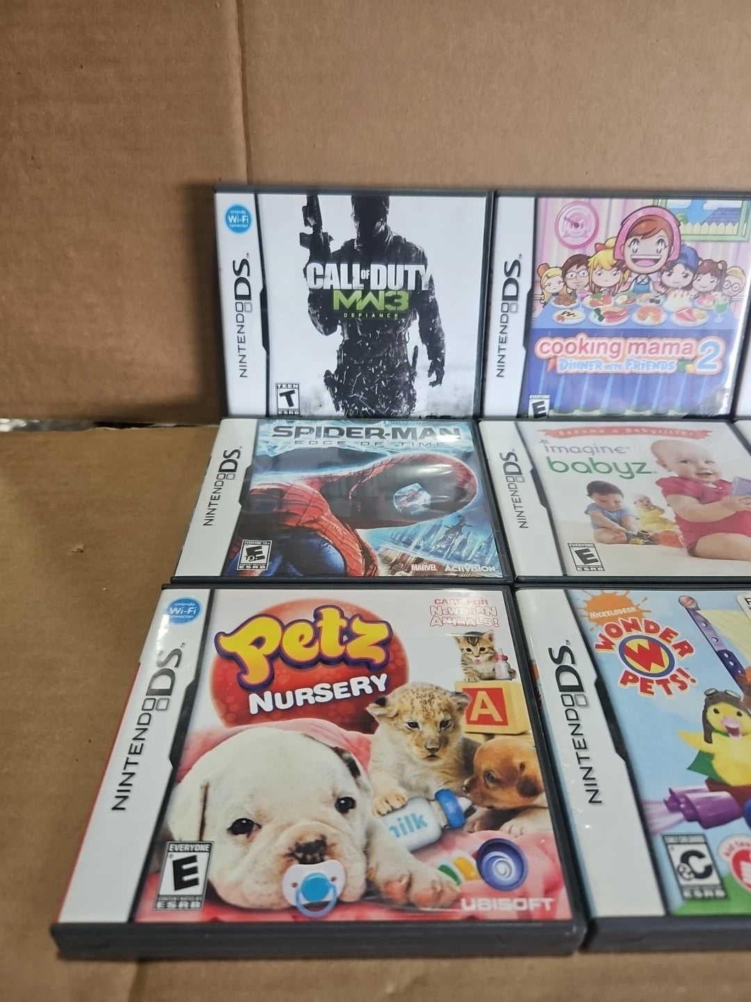 Lot of 9 Empty Nintendo DS Game Cases Most w/ Manual NO GAMES