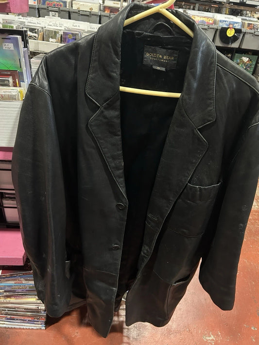 mens GOLDEN BEAR leather jacket FLAT POCKET SOFT SIZE XL