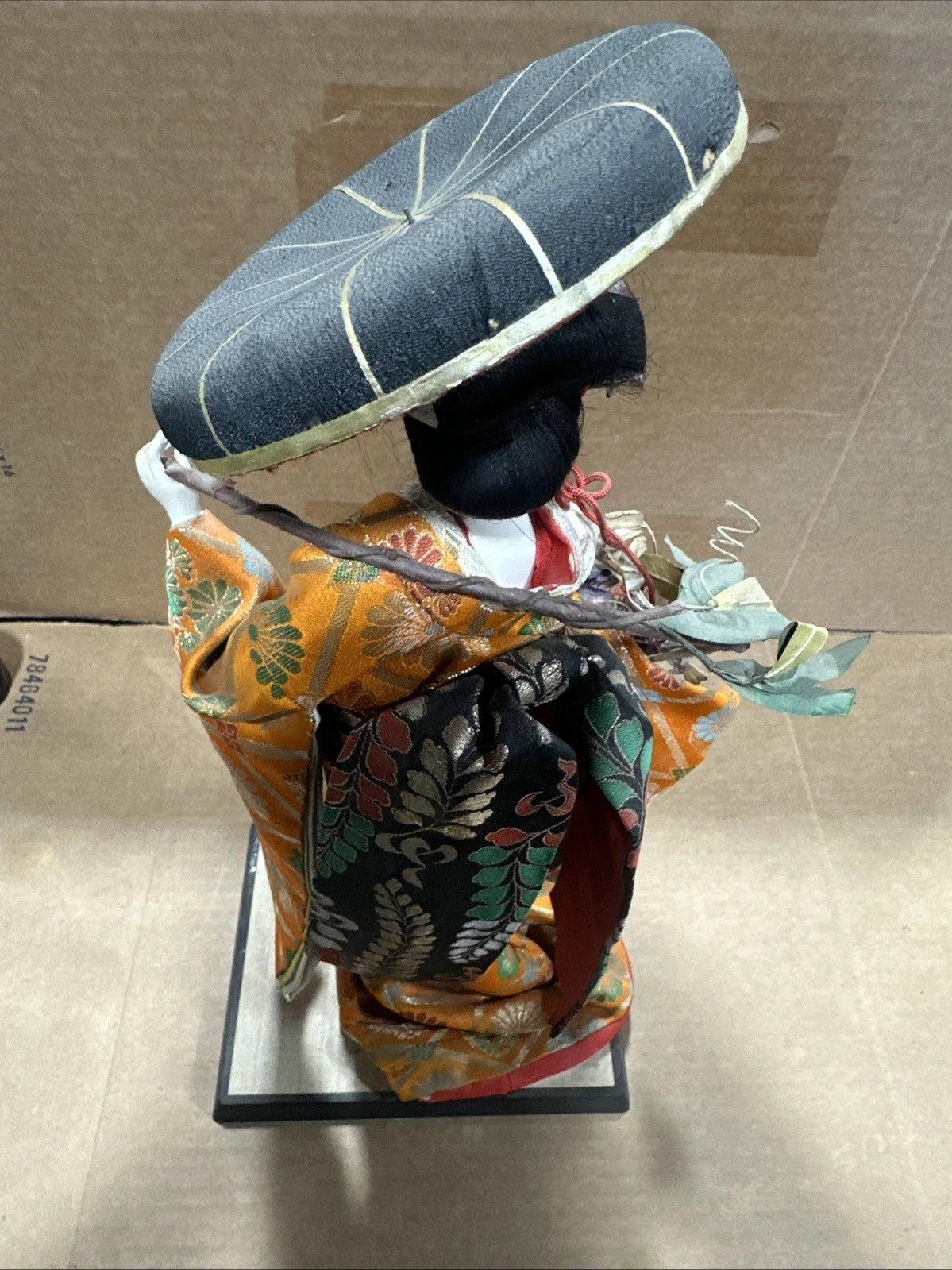 Vintage Japanese Gofun Doll Fuji Musume Kimono Geisha Maiko Wisteria Branch