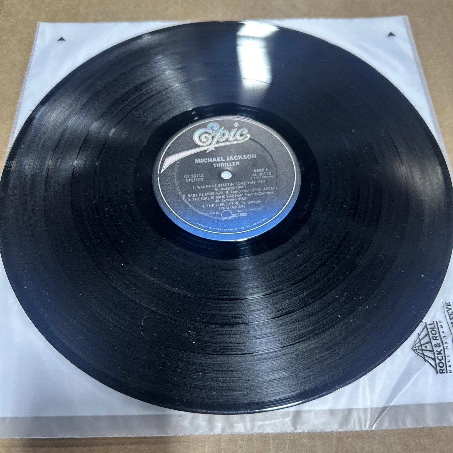 MICHAEL JACKSON THRILLER-RARE ERROR VINYL RECORD QE 38112 1st PRESS 3aa 2df