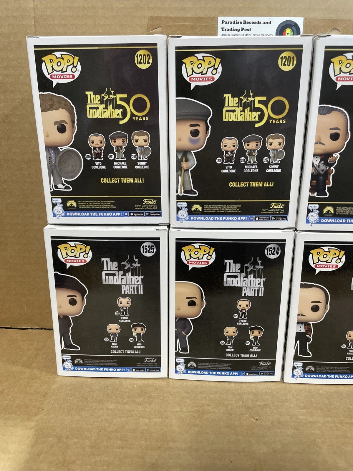 Funko Pop! The Godfather Set #1200-1202 & #1523-1525 Lot Of 6