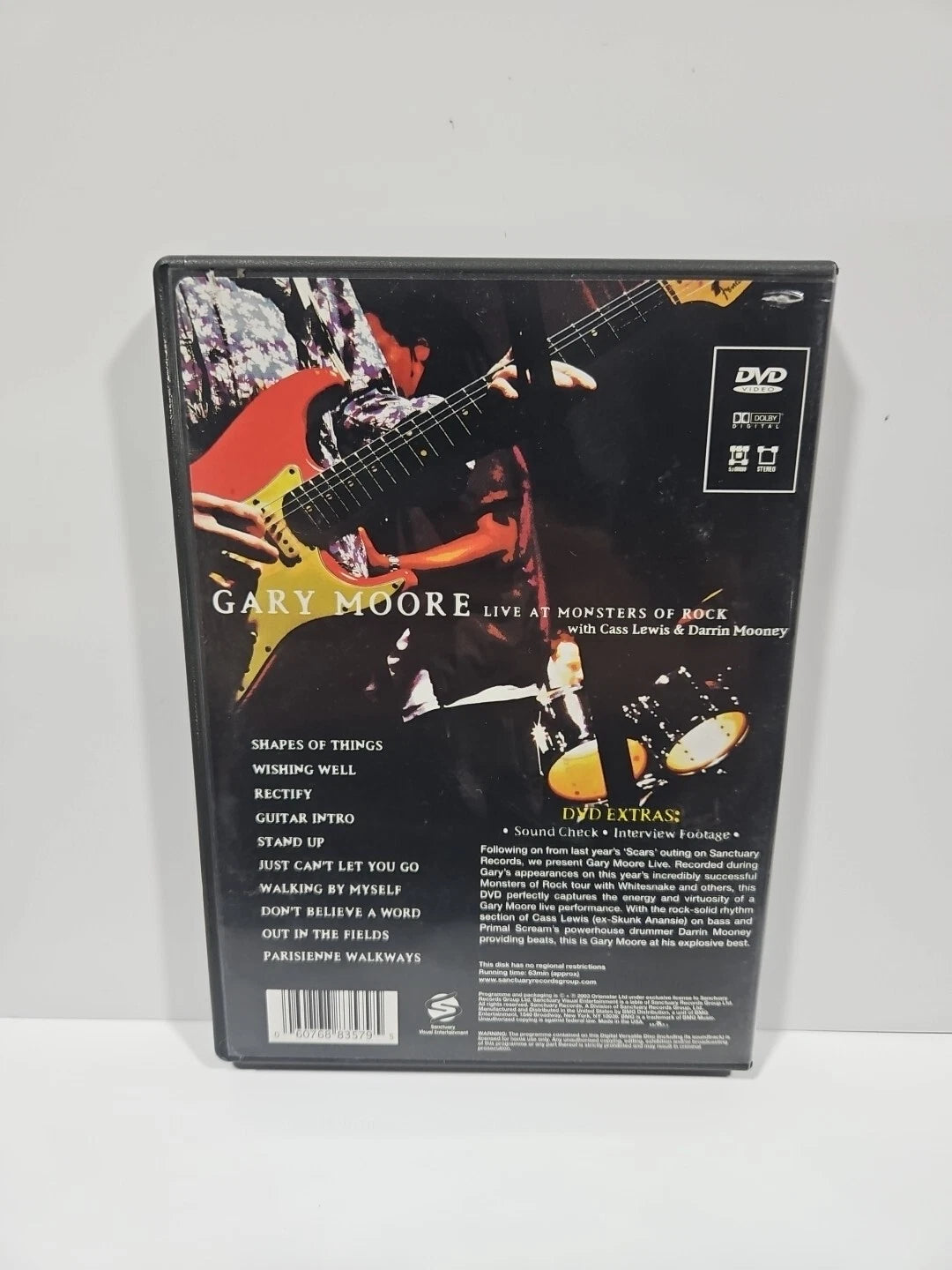 Gary Moore Live At Monsters Of Rock Like New DVD 2003