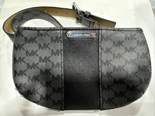 Michael Kors Adjustable Belt, Waist Bag, Fanny Pack MK Logo Black Color