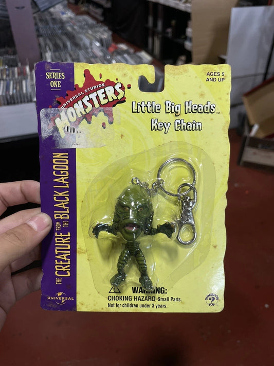Vintage 1999 Creature Black Lagoon Universal Monsters Little Big Heads Keychain