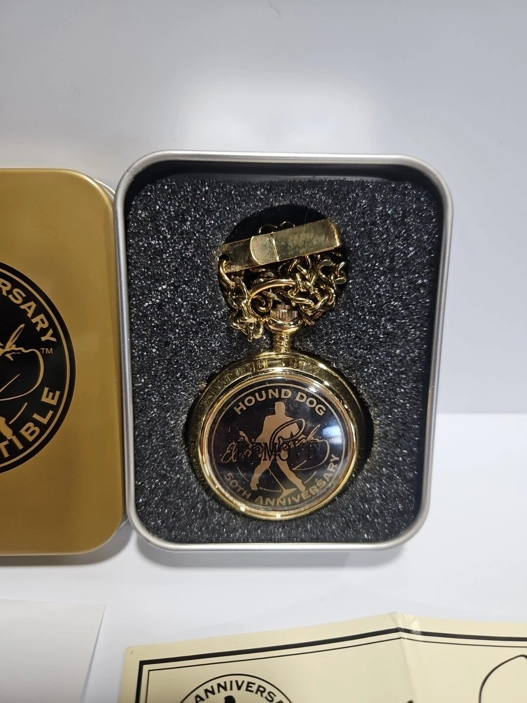 50th ANNIVERSARY Elvis PRESLEY Hound Dog Pocket Watch With Sound