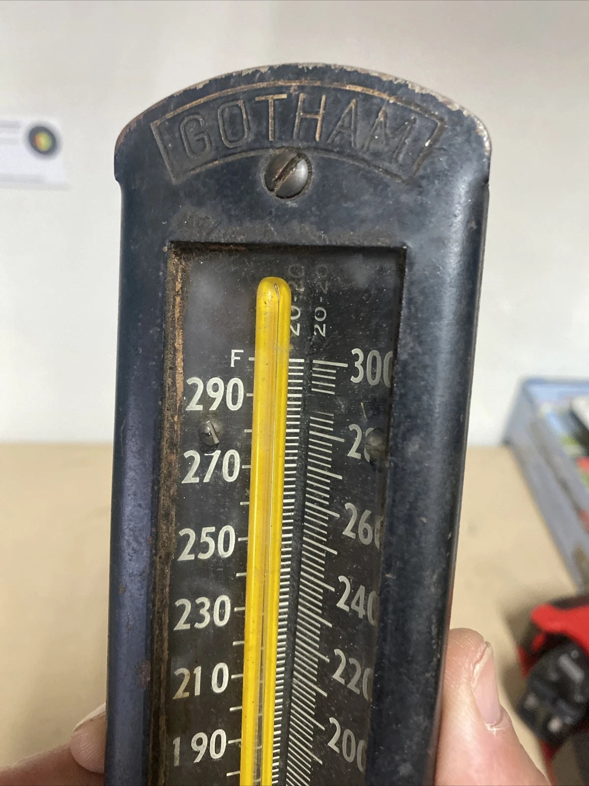 Vintage STEAMBOILER Thermometer GOTHAM Antique Steampunk Industrial GAUGE