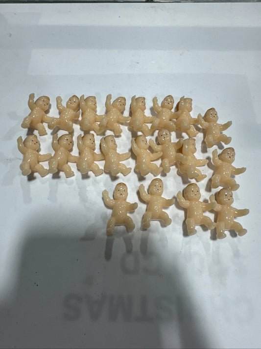 20 1970s Miniature Plastic Babies Baby Shower Cake Decorations Cupcake Toppers