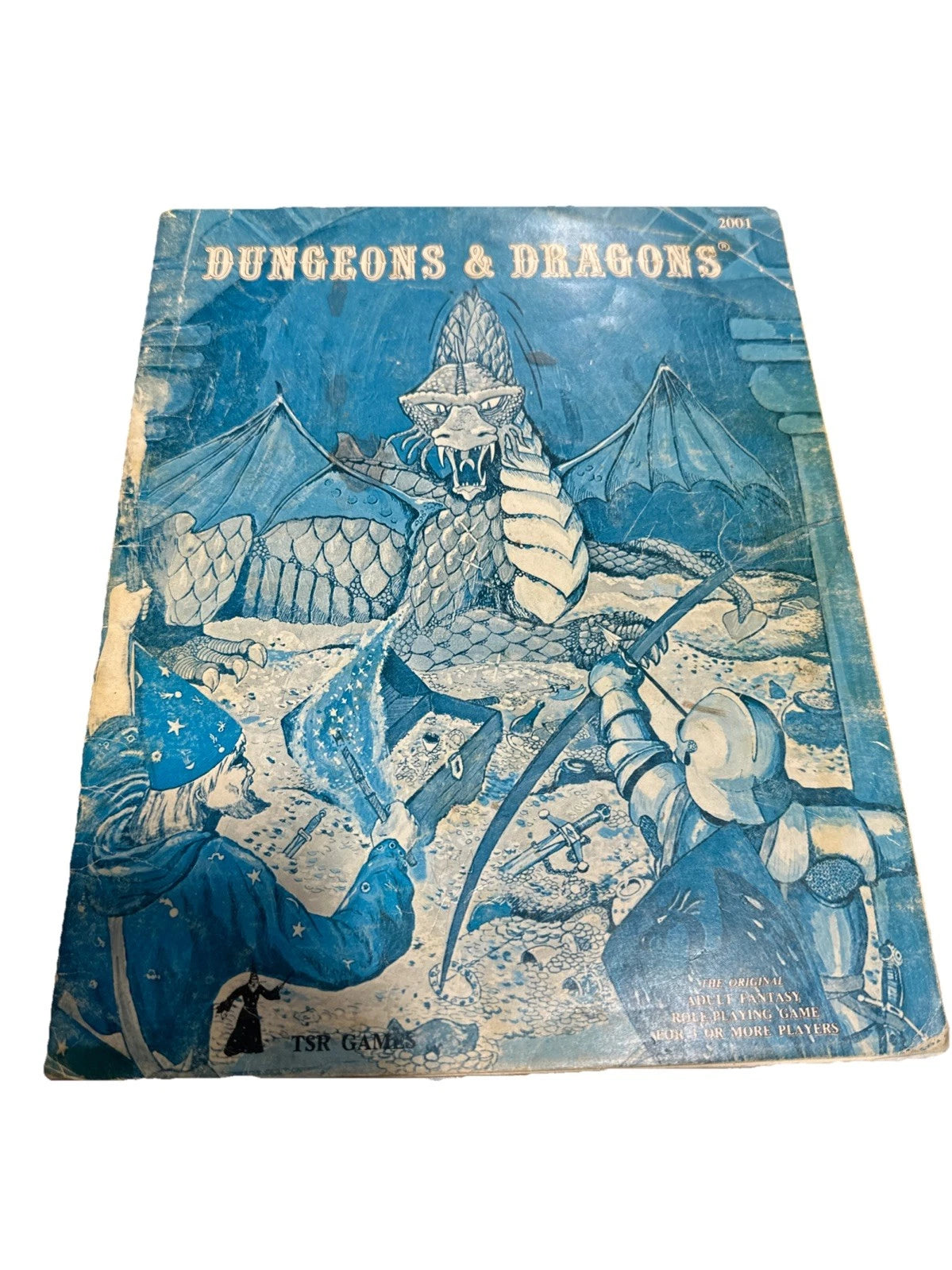Vintage 1978 Dungeons & Dragons Basic Rule Book Blue Dragon 3Rd Edition #2001