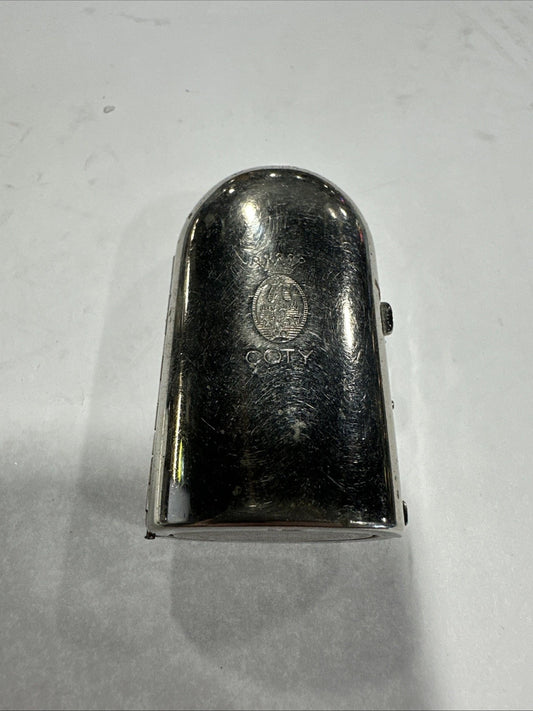 Coty Vintage Antique Bottle With Silver Metal Case