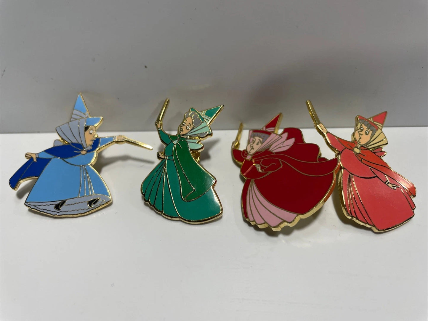 Disney Pin Flora Fauna Marriweather Sleeping Beauty Fairies 4 Pin Set