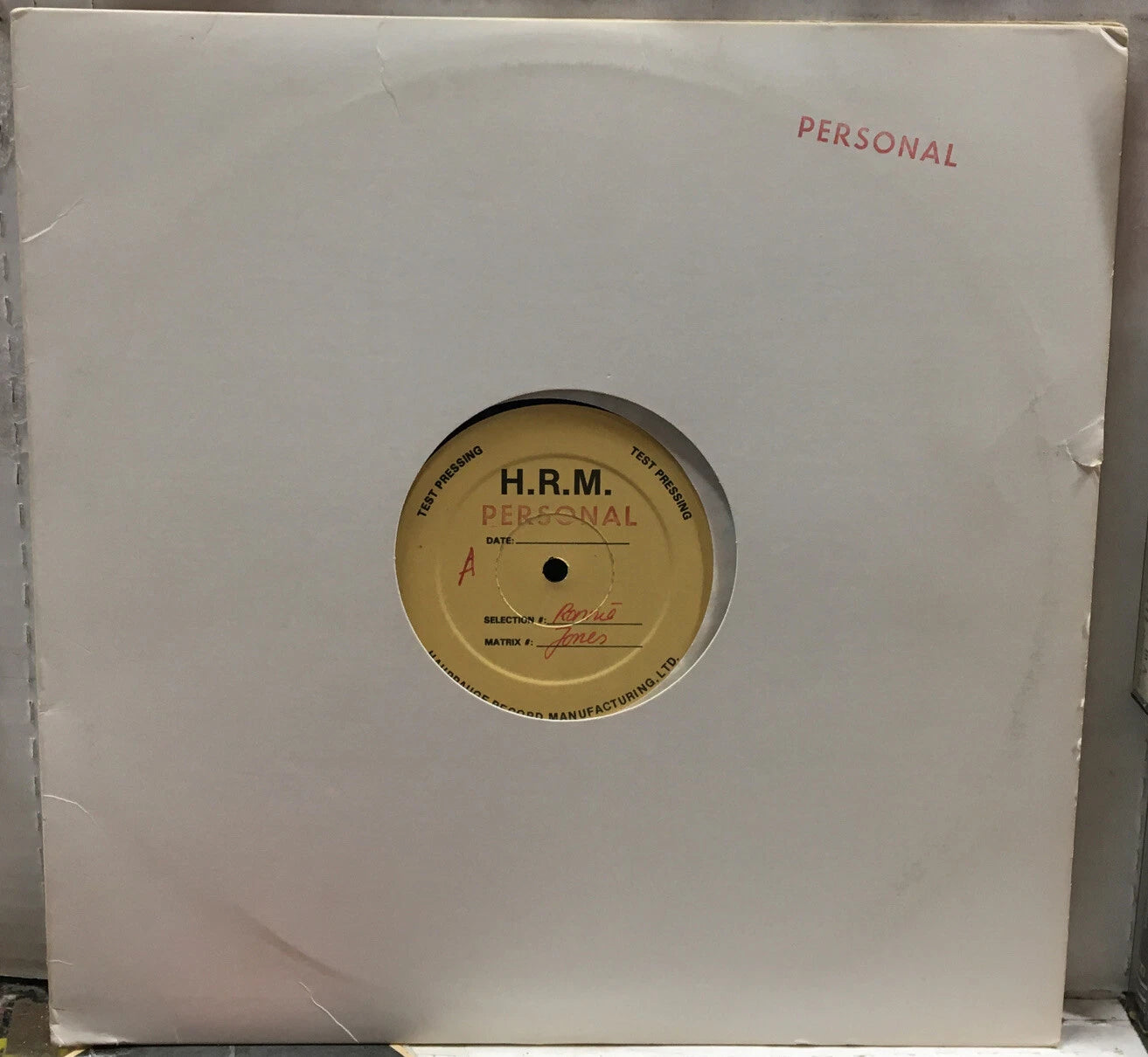 Ronnie Jones/Claudia Barry Test Pressing Record