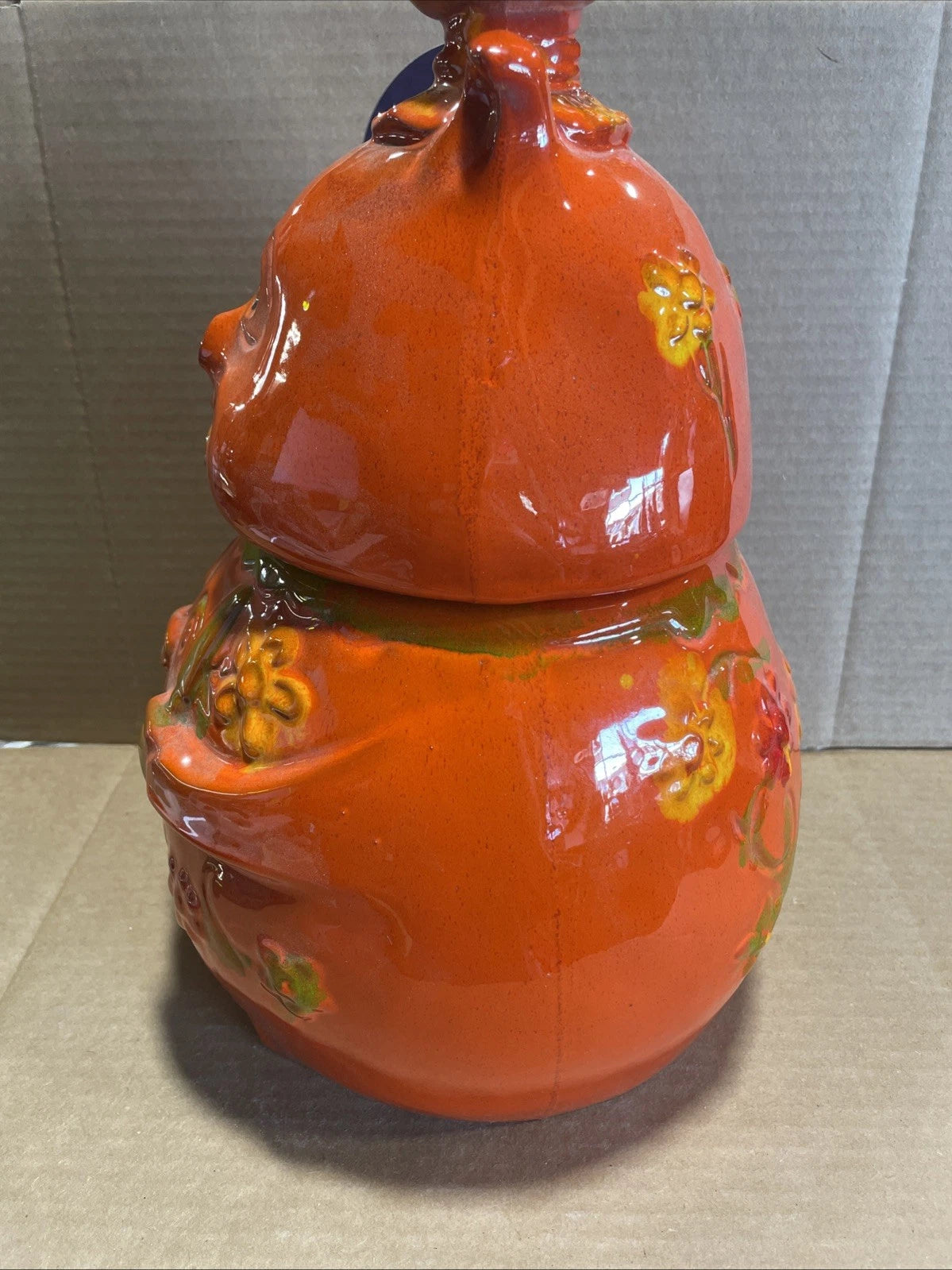 Pacific Stoneware 1968 Flower The Pig Cookie Jar Red Rare Vintage