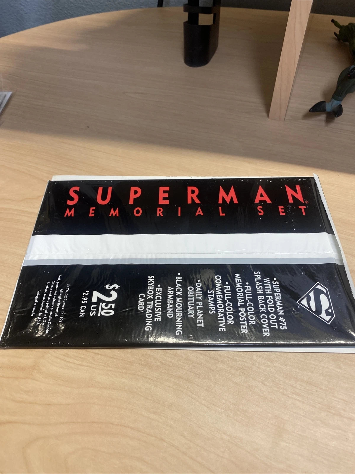 Vtg 1992 DC Comics Superman Memorial #75 Fold Out Splash Back Cover