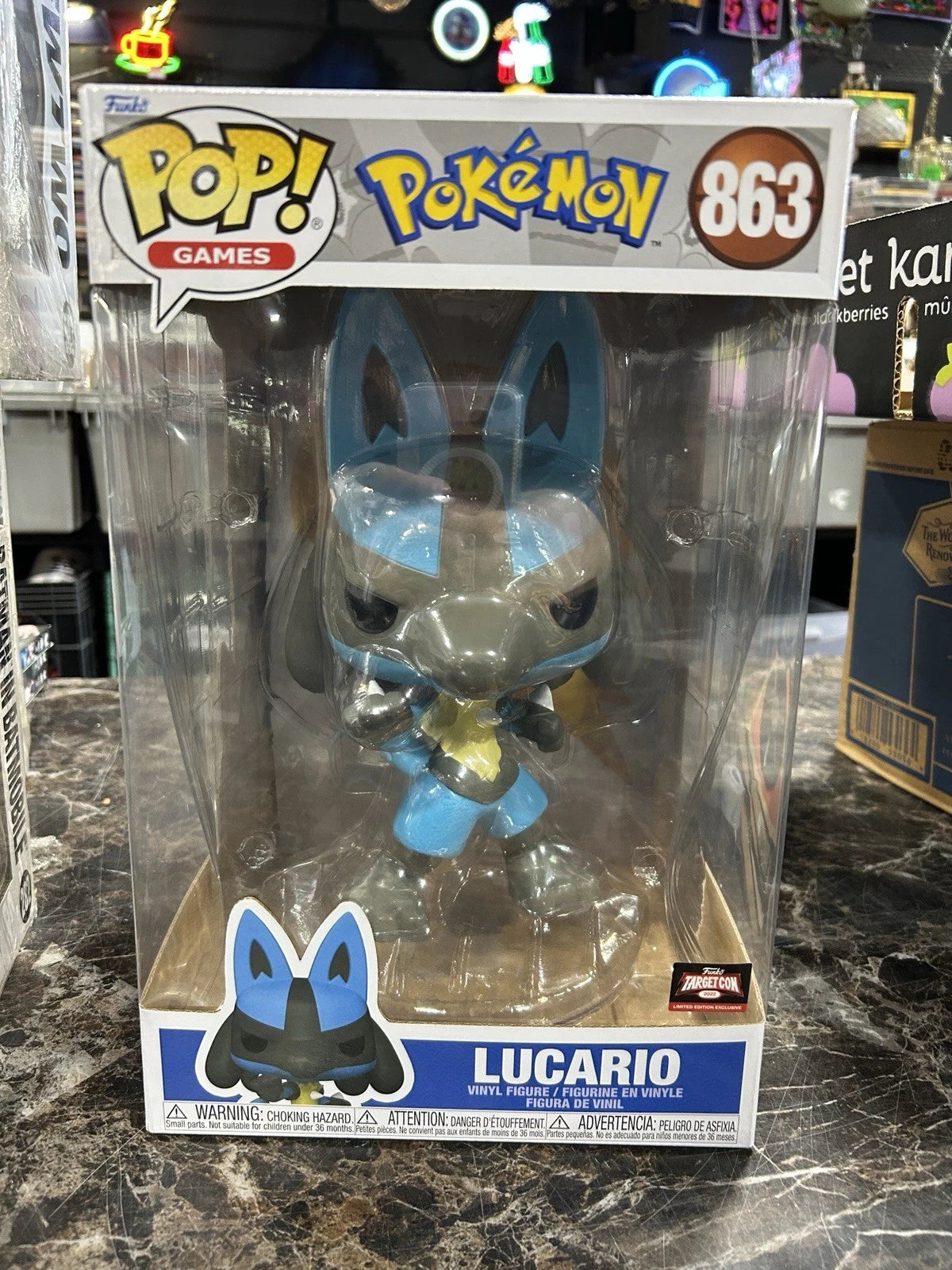 Funko Pop! Pokemon #863 Lucario 10-inch Jumbo Vinyl Figure Target Con Exclusive