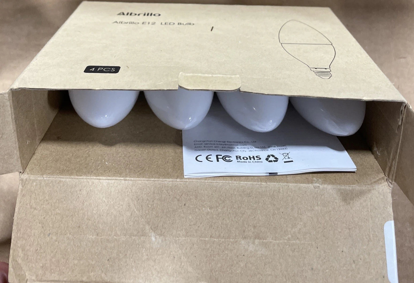 Albrillo E12 Bulb 4 Pcs Candelabra LED Bulbs, Model ￼LL-LB7