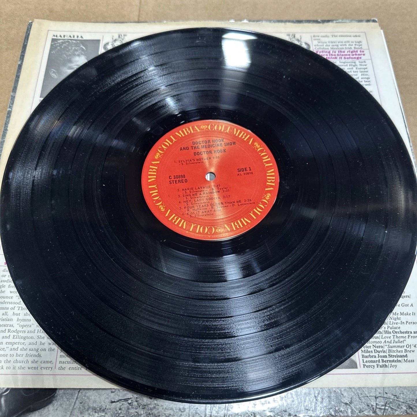 DR HOOK AND THE MEDICINE SHOW 1972 Vinyl LP Lyric Sheet on inlay C 30898