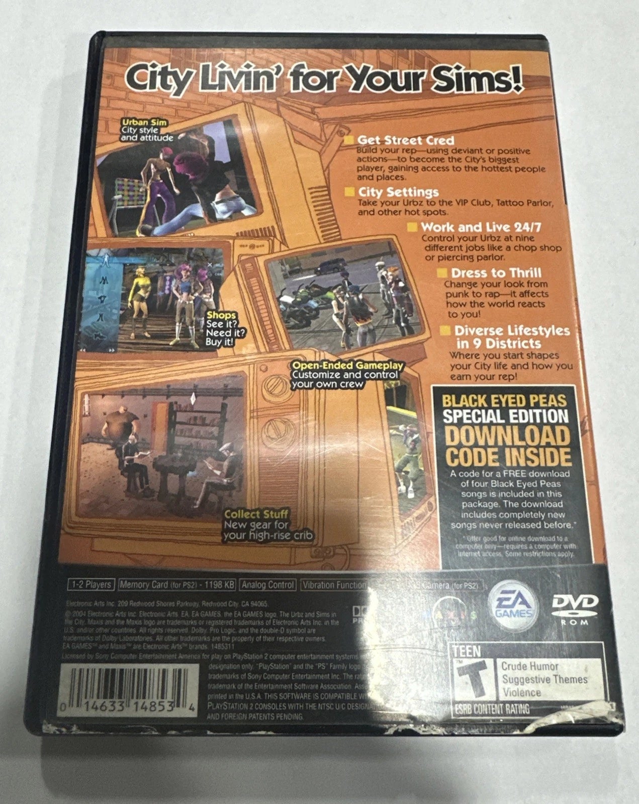 Urbz: Sims in the City (PlayStation 2, 2004) Complete w/ Manual, CIB