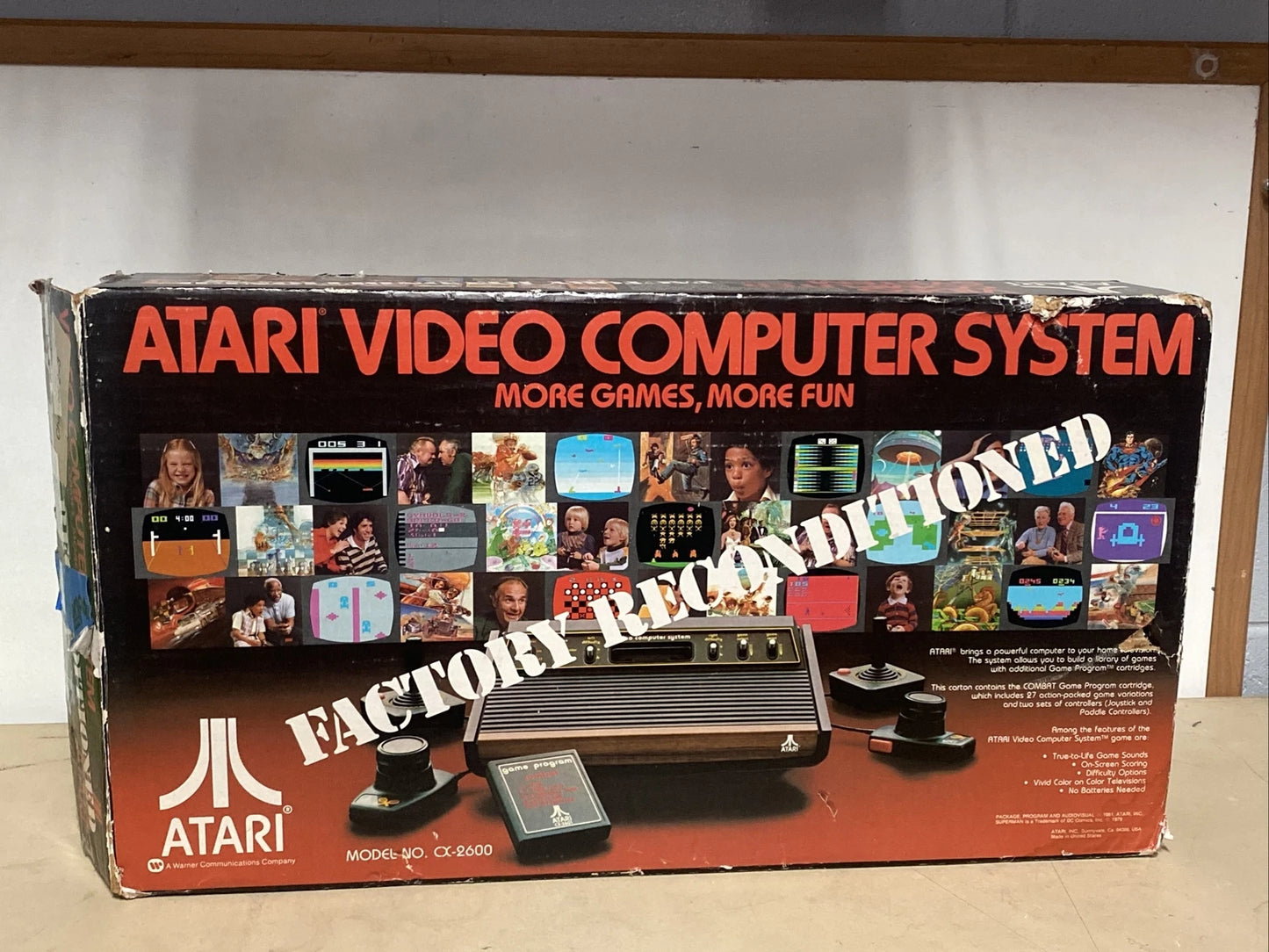 Atari Video Computer System CX-2600 Factory Reconditioned Complete NEAR MINT