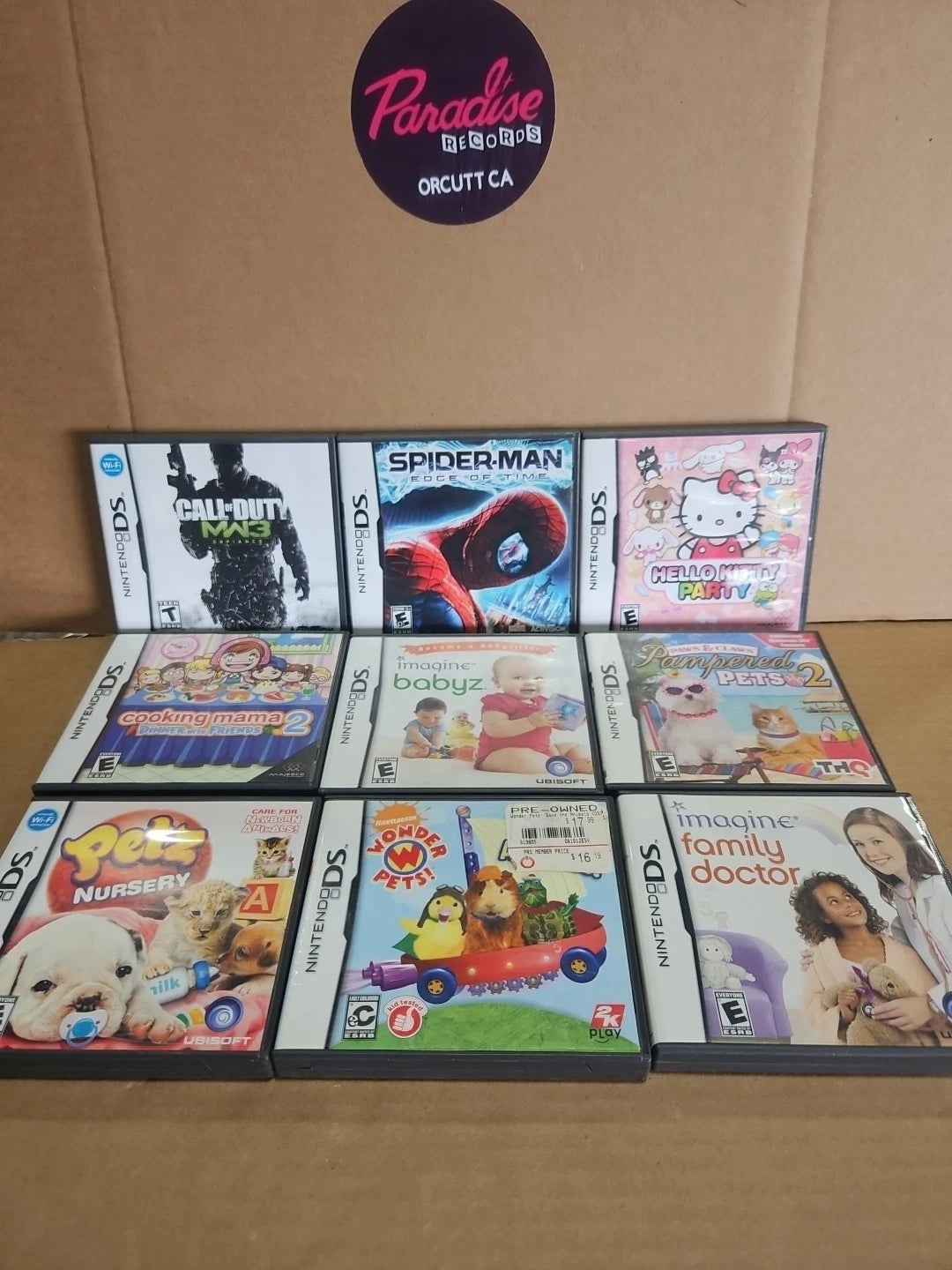 Lot of 9 Empty Nintendo DS Game Cases Most w/ Manual NO GAMES