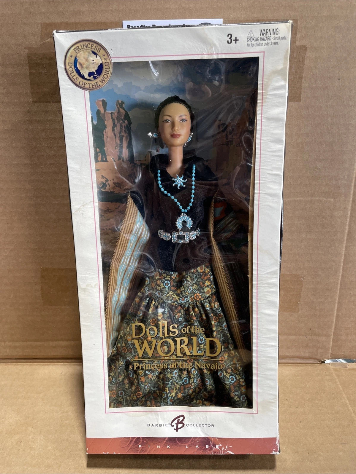 Barbie Dolls of the World Princess of the Navajo Pink Label Damaged Box