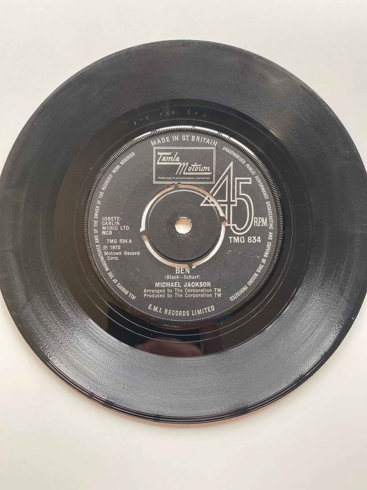 Michael Jackson Ben b/w You Can Cry On My Shoulder 7" 1972 TMG 834 UK