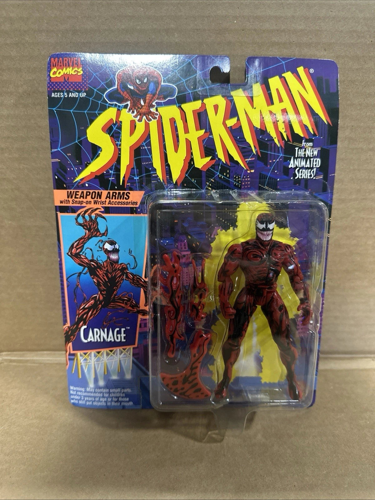 1994 Toy Biz Carnage 5" Action Figure With "Shape Shifter" Weapons