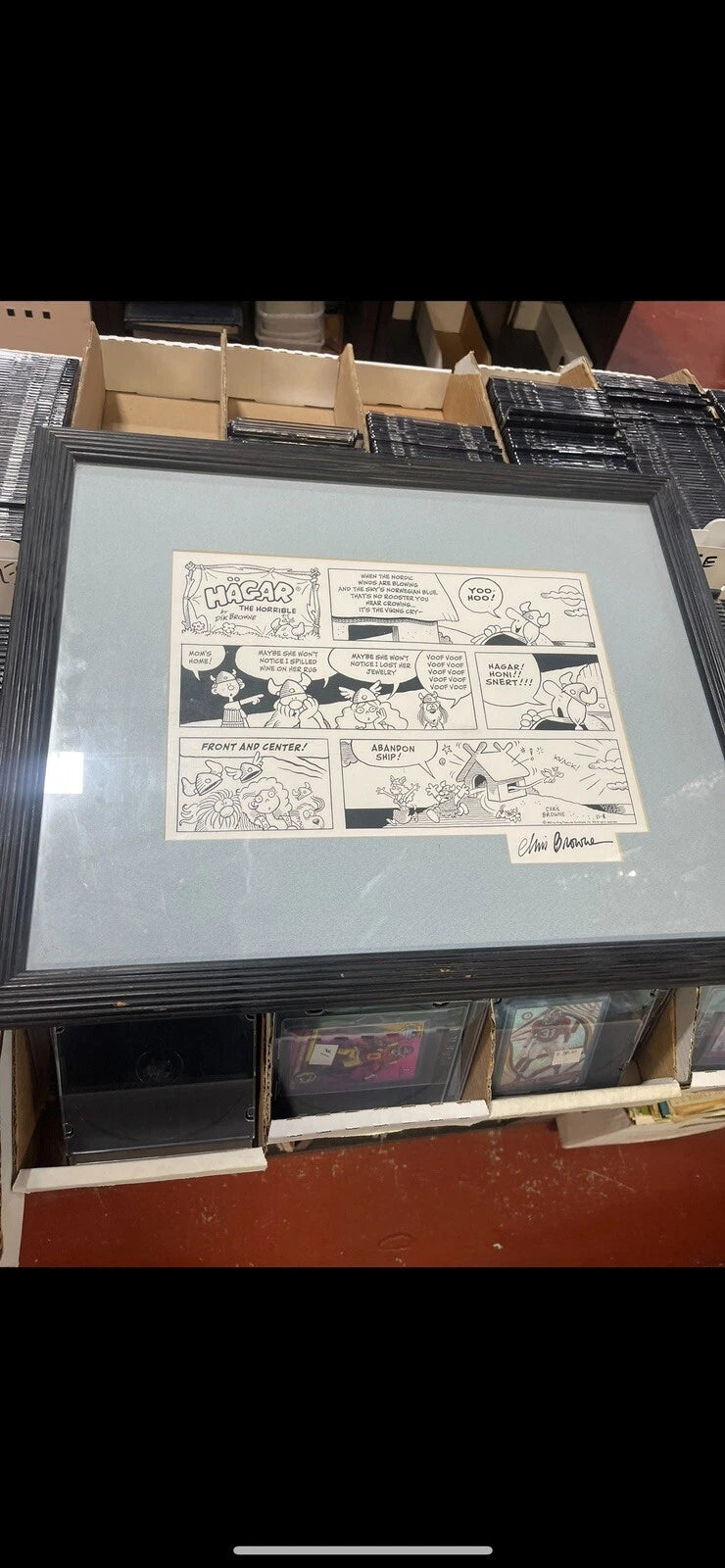 Hagar the Horrible Dik Browne Comic Strip Lithograph Sp Edition Autographed