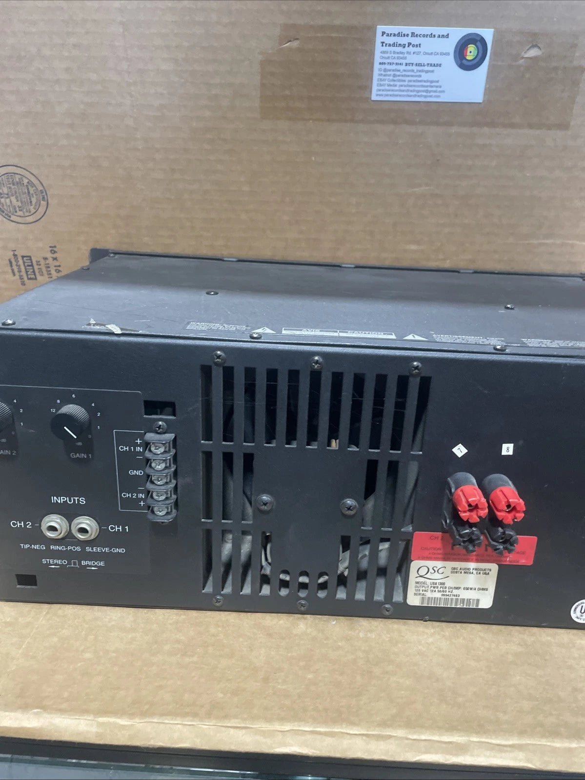 QSC USA 1300 Professional Power Amplifier 650W 4 OH Tested