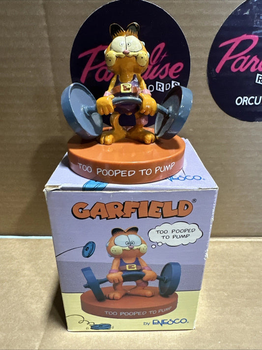 RARE Vintage 1978 “Pumpin Iron” Garfield Figurine Figire By ENESCO w/ Box