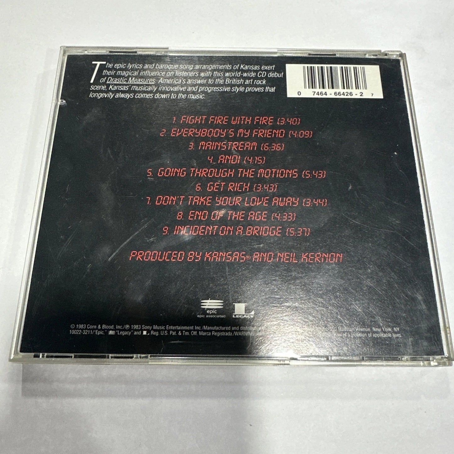Kansas Drastic Measures CD Epic / Legacy vg+