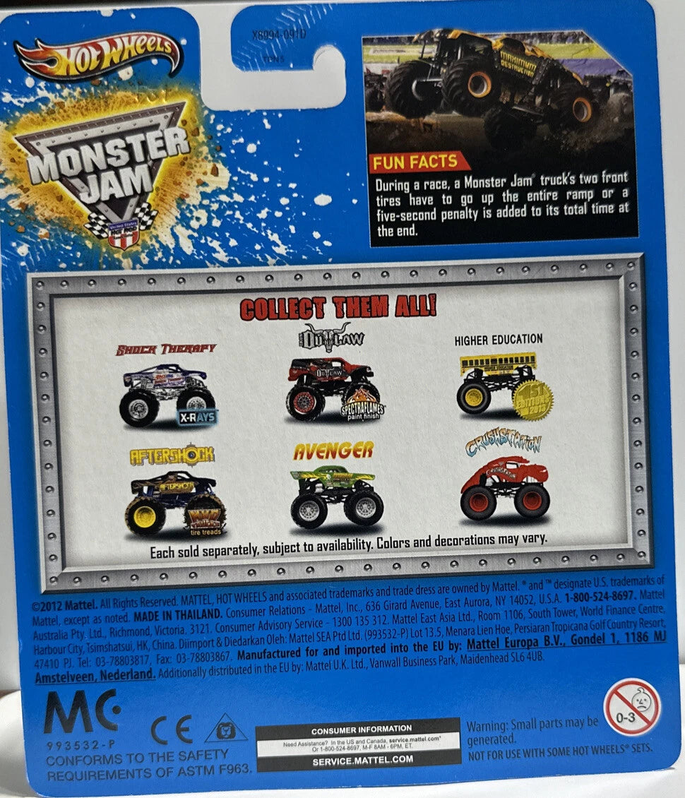 Monster Jam Hot Wheels 1:64 crushable car "Aftershock" MIP VHT