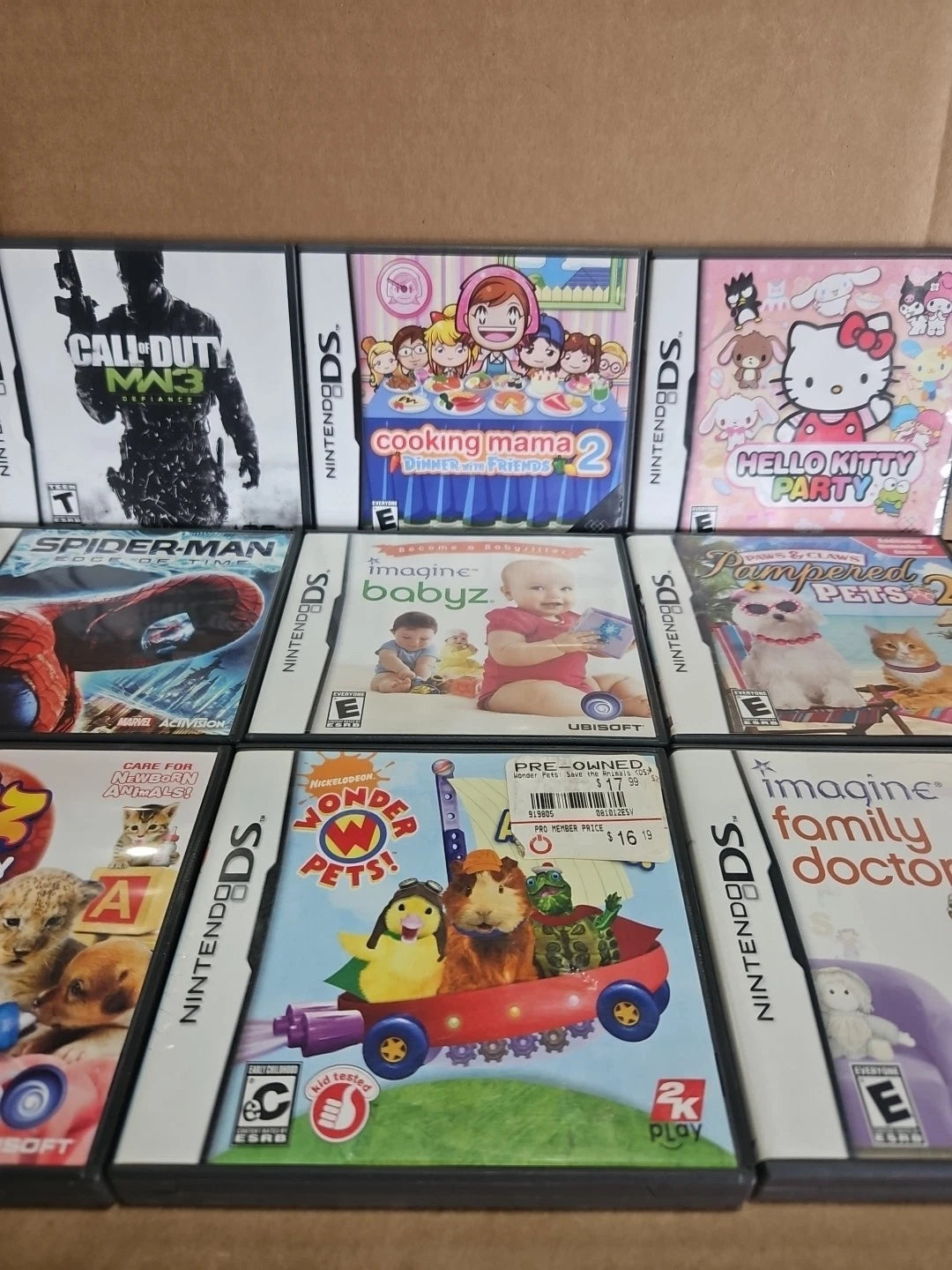 Lot of 9 Empty Nintendo DS Game Cases Most w/ Manual NO GAMES