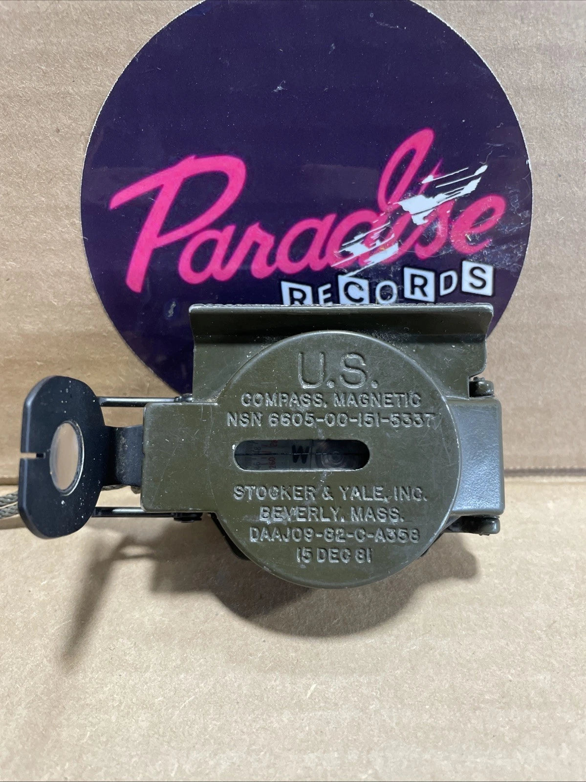 1986 U.S. Military Magnetic Compass Army Stocker Yale NSN 6605-00-151-5337