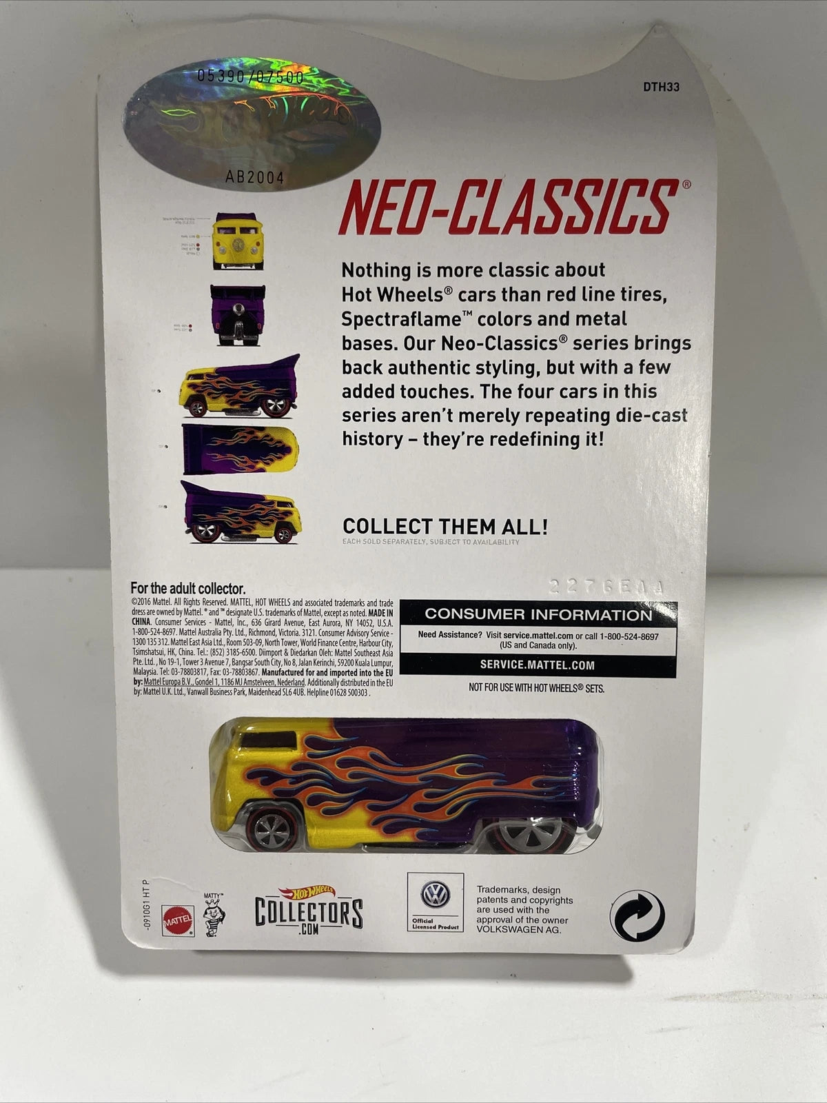 Hot Wheels Volkswagen Drag Bus VW RLC/HWC Neo-Classics Purple 05390/07500