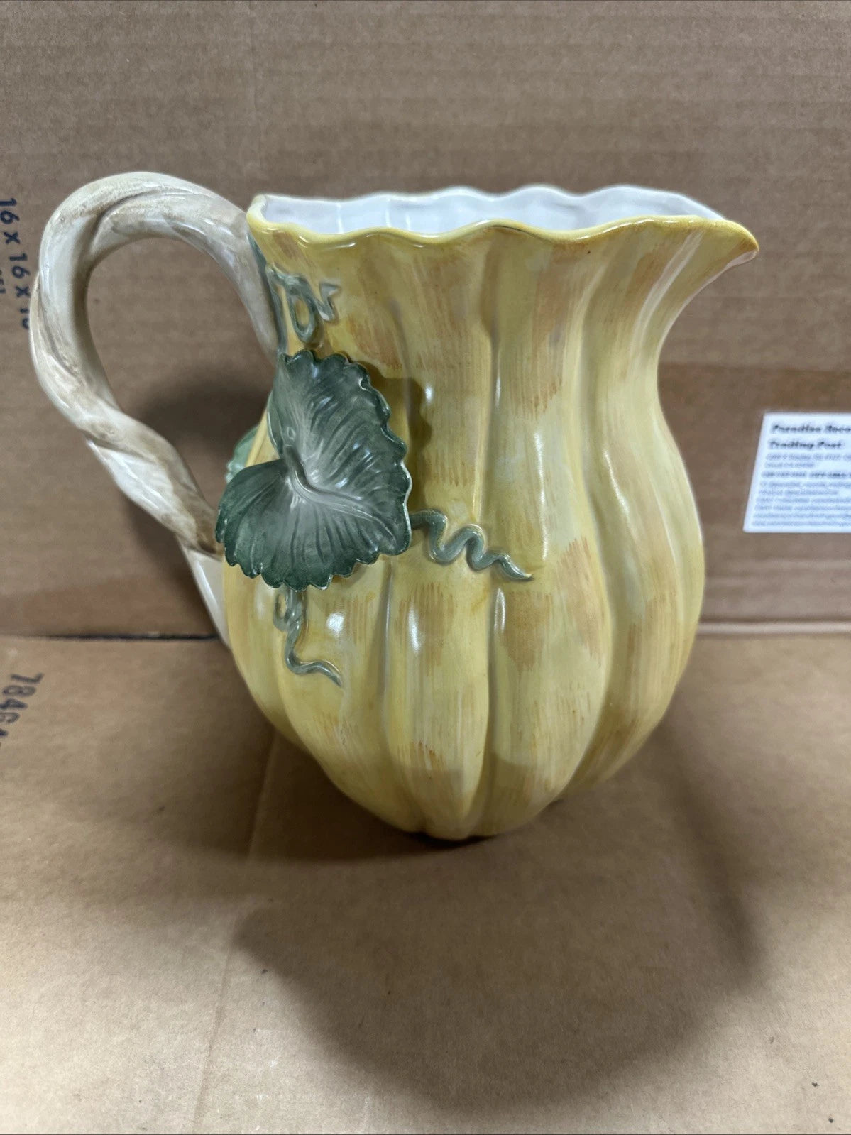 1988 FITZ & FLOYD 1 3/4 QT SQUASH PITCHER EXCELLENT