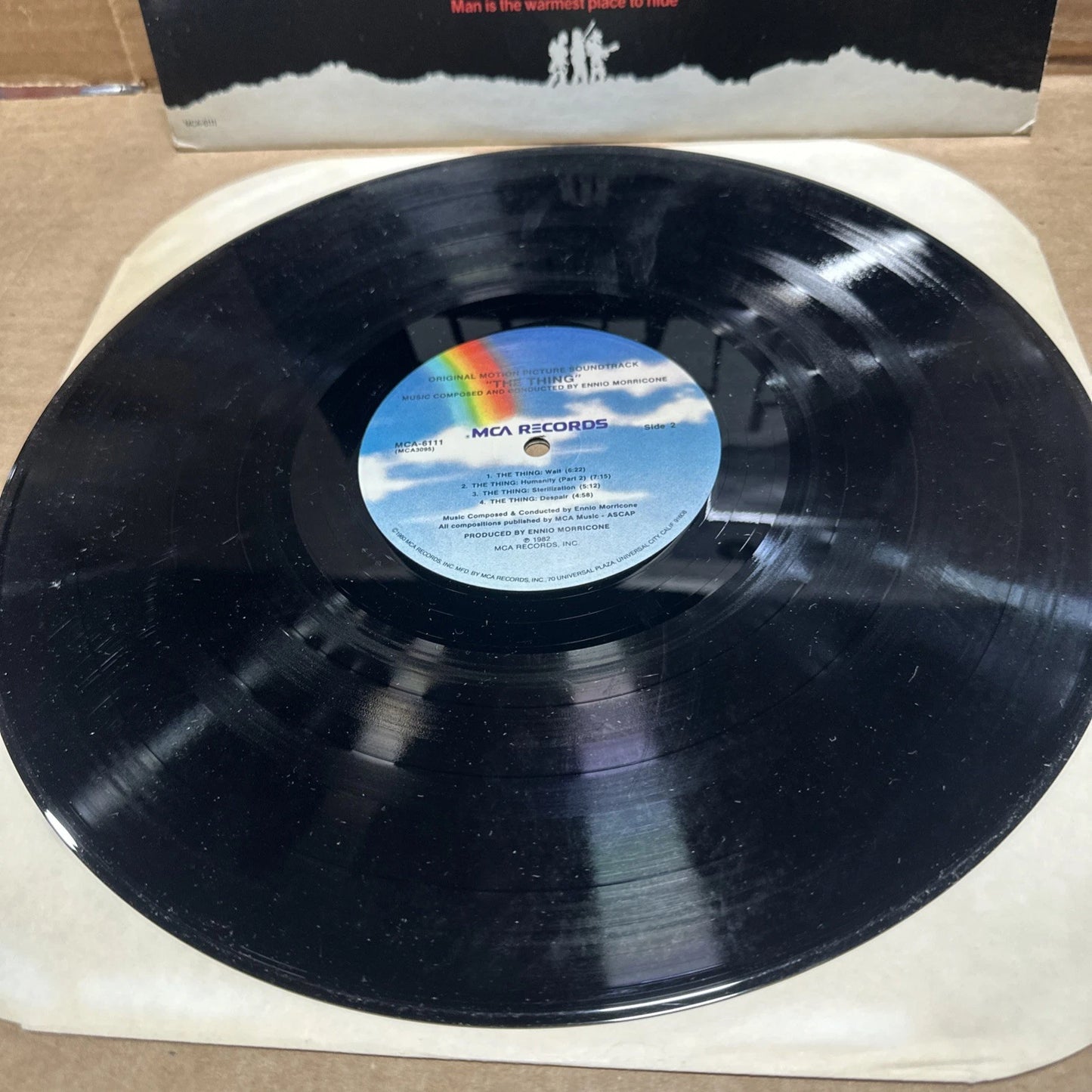 John Carpenter's The Thing Soundtrack LP 1982 Pressing Ennio Morricone MCA 6111