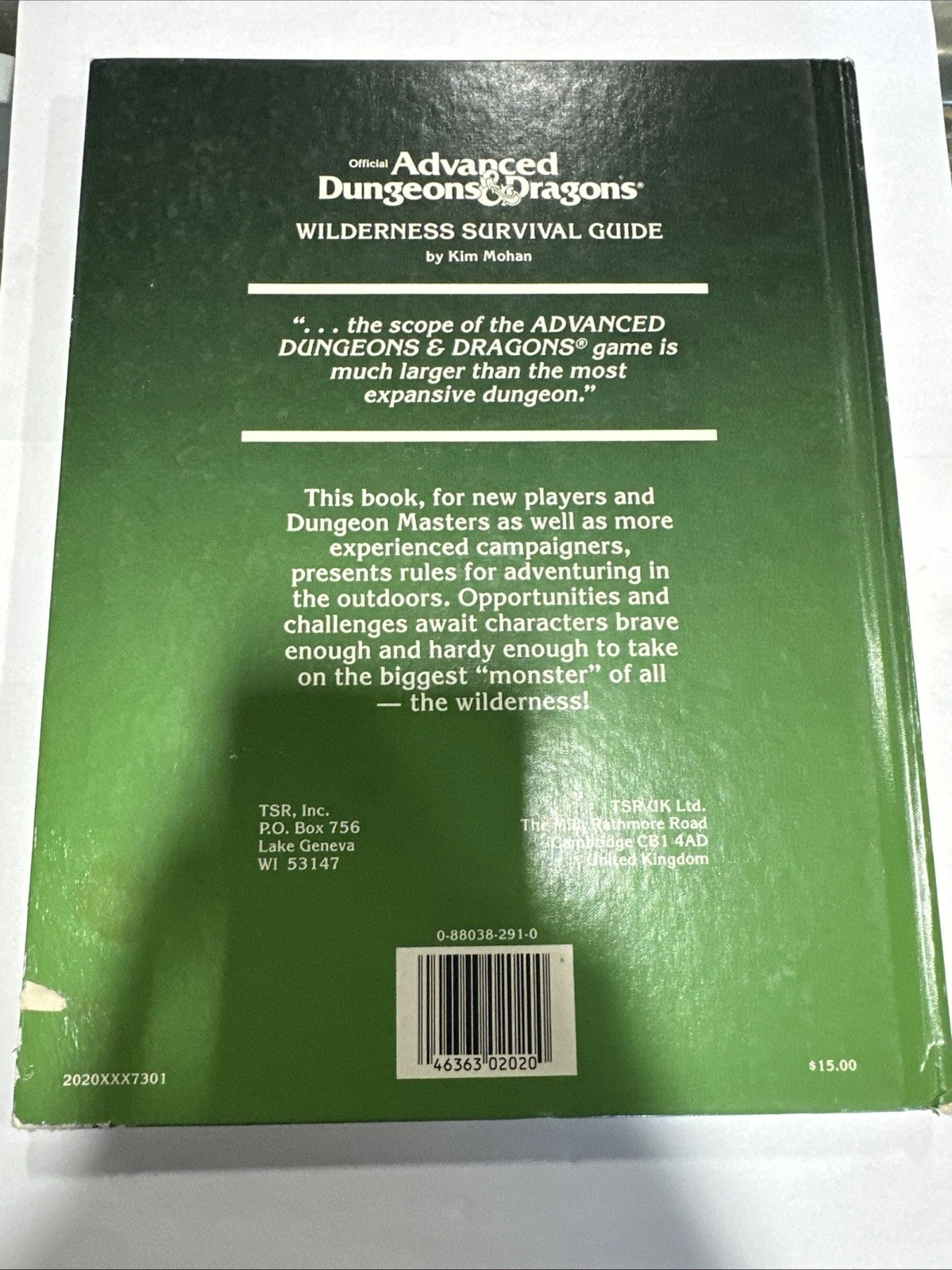Dungeons & Dragons 1E: WILDERNESS SURVIVAL GUIDE by Kim Mohan (TSR, 1986, 1st)