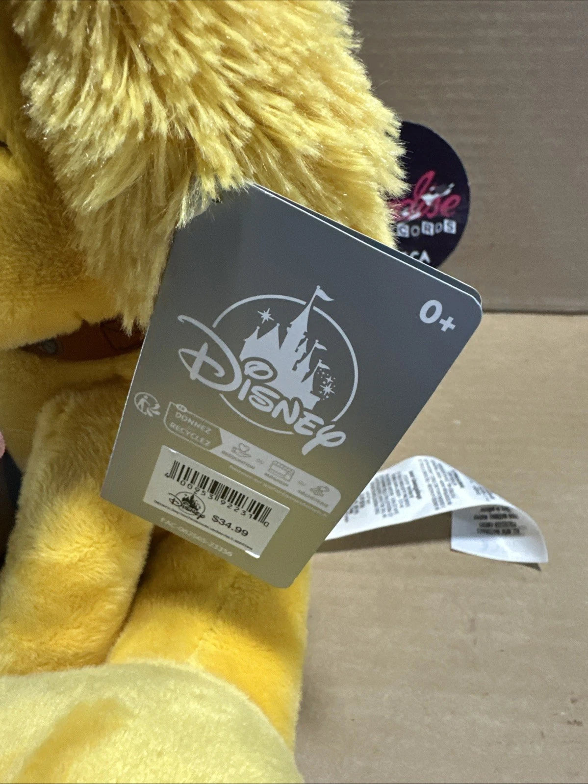 Disney Parks Big Feet UP Movie 11” Dug the Dog Stuffed Animal Plush