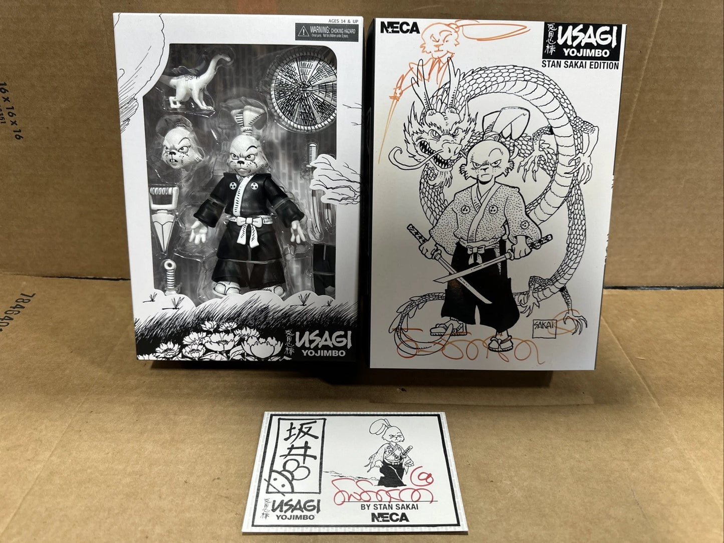 Usagi Yojimbo NECA 7" Figure Stan Sakai Edition Black & White Hand Signed /989