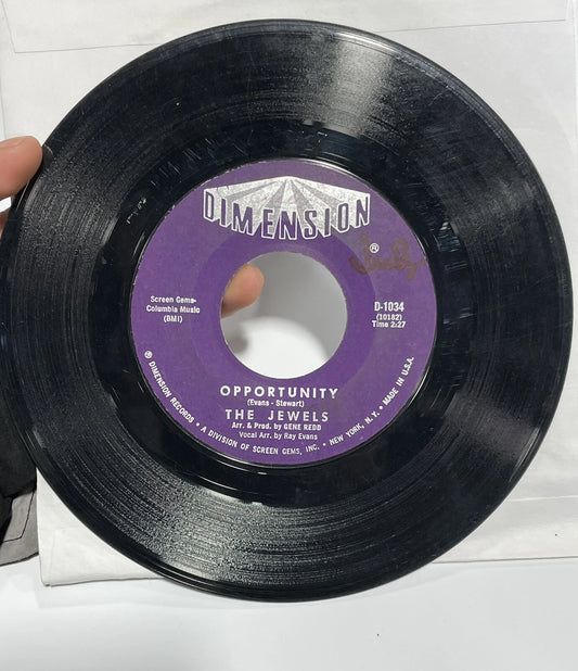 The Jewels Soul 45 (Dimension 1034) Opportunity/Gotta Find A Way VG+
