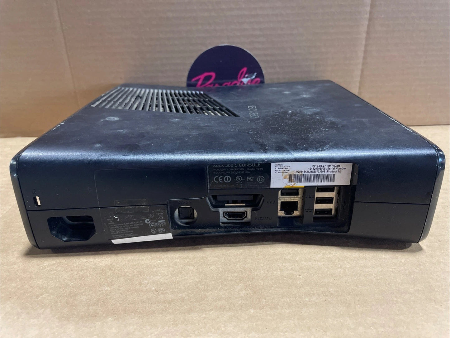 Microsoft Xbox 360 Console Black (1439) For Parts Or Repair