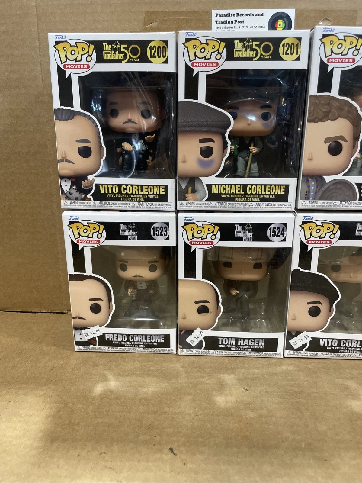 Funko Pop! The Godfather Set #1200-1202 & #1523-1525 Lot Of 6
