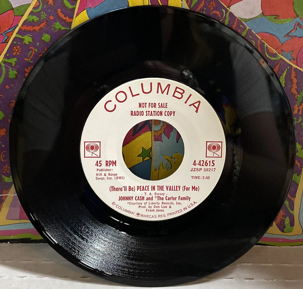 Johnny Cash (There ‘ll Be) Peace In The Valley (For Me) Promo 7” Single 4-42615