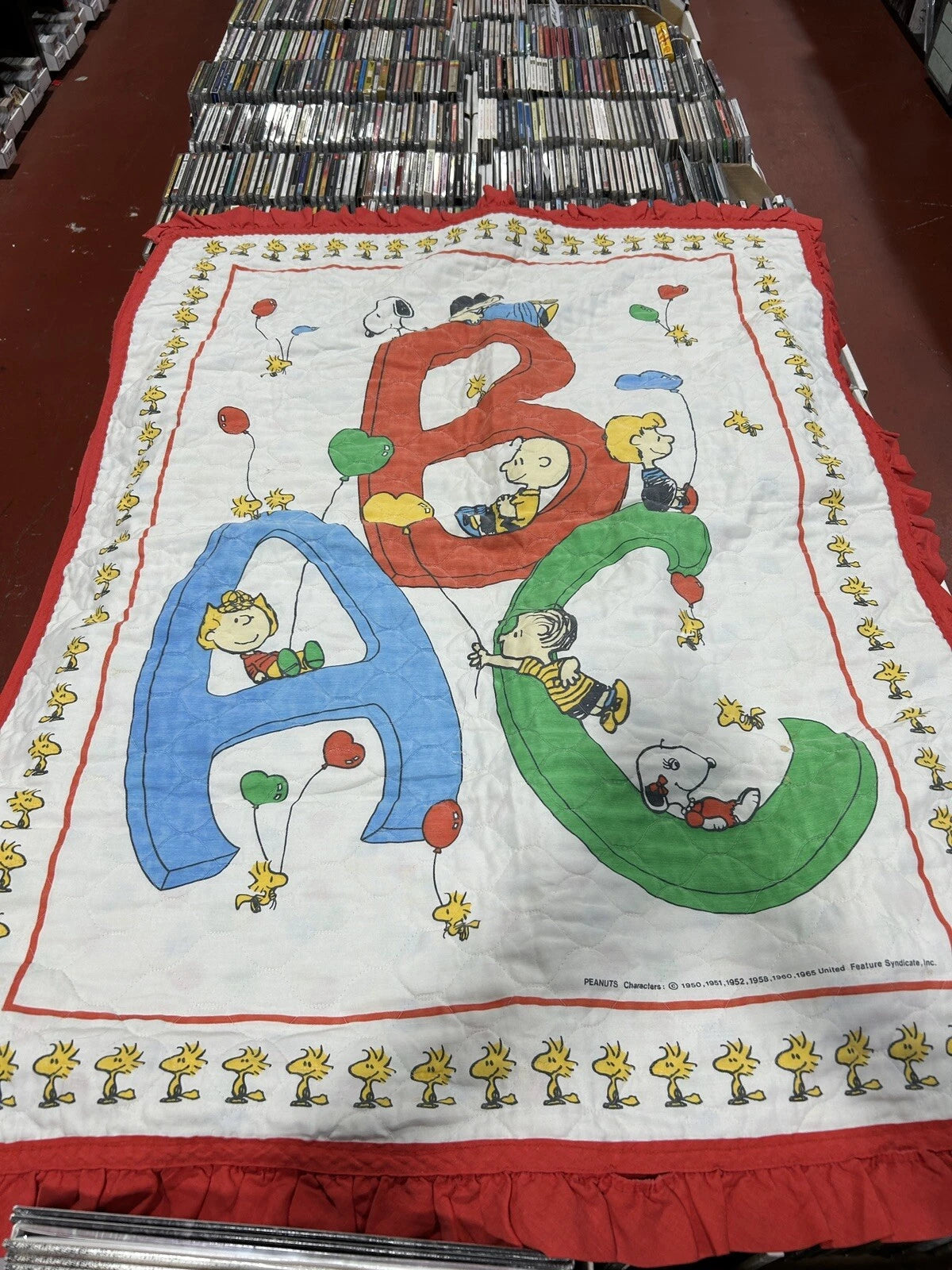 1965 Peanuts Baby Blanket 35x44