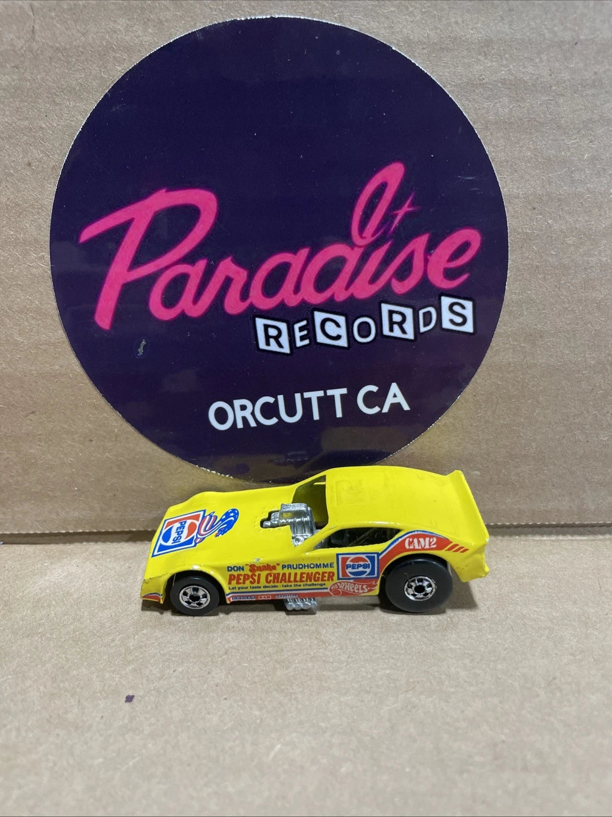 Vintage 1977 Hot Wheels DON PRUDHOMME Snake Yellow Pepsi Challenger Funny Car