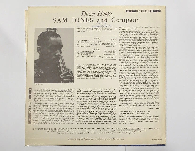 Sam Jones & Company Down Home Netherlands Import Record RLP9432